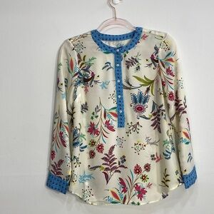 Talbots Blouse Business Casual Floral Crew neck Women's PS